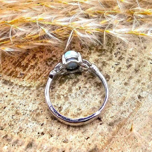 Nature Larimar Stone Adjustable Ring - Picture 6 of 10